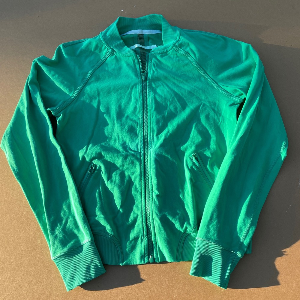 Lululemon Full Zip Jacket Womens 6 Green Active Mesh Back Ventilation LW4A76S